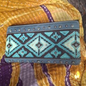 Montana West Turquoise and Brown Wallet